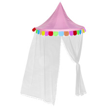 3Pcs Pink Kids Indoor Dome Tent Canopy with Sidewalls Durable Cloth