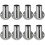 8Pcs Stainless Rod Socket Closet Bracket Silver for Bathroom 4