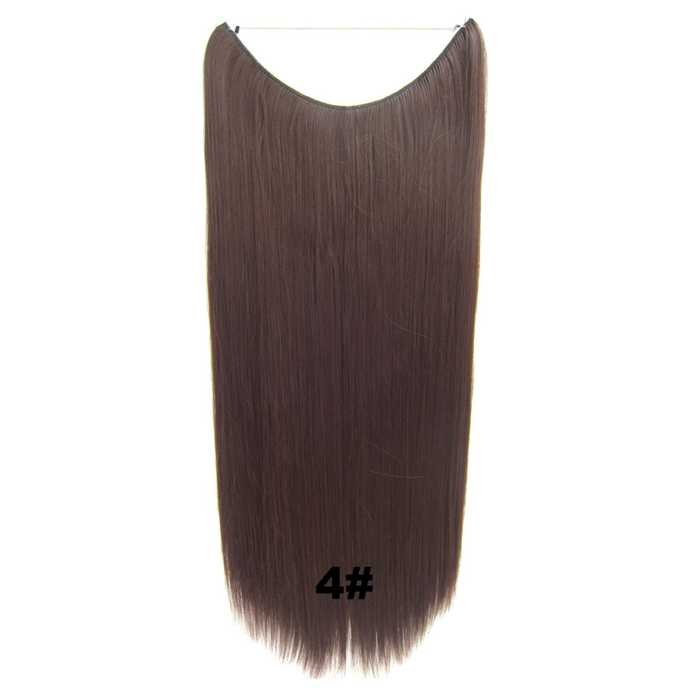 Aboofan 2Pcs Human Hair Extensions Dark Brown Reusable Straight Clip