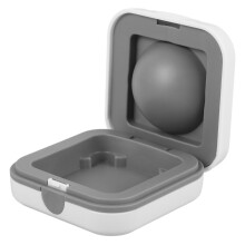 5Pcs Portable Hearing Aid Case ABS PVC Protective Storage Box White