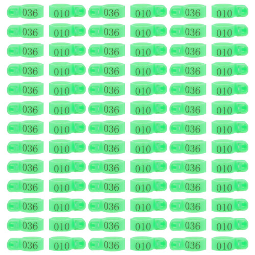 300Pcs Light Green Chicken Identification Bands Plastic Leg Rings Set 1