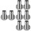 8Pcs Stainless Rod Socket Closet Bracket Silver for Bathroom 5