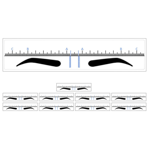 200 Pcs Eyebrow Makeup Stencils Shaping Ruler