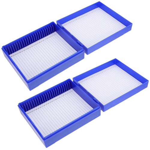 6pcs Microscope Slide Holder Multi Slots Abs Material Slide Storage Box Container For Microscope Specimens Random Color 1