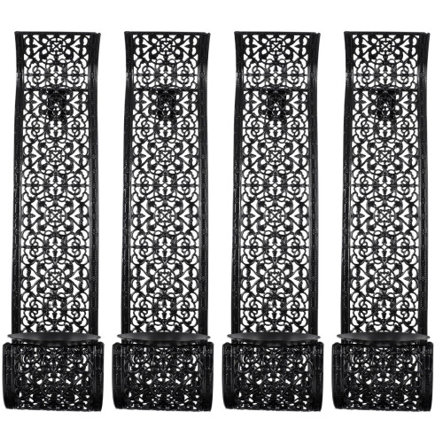 4Pcs Unique Black Iron Candlestick Home Wall Hanging Decoration 2