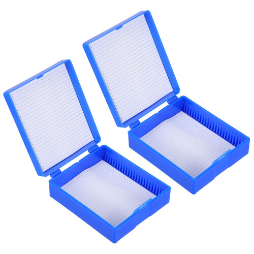 6pcs Microscope Slide Holder Multi Slots Abs Material Slide Storage Box Container For Microscope Specimens Random Color 2