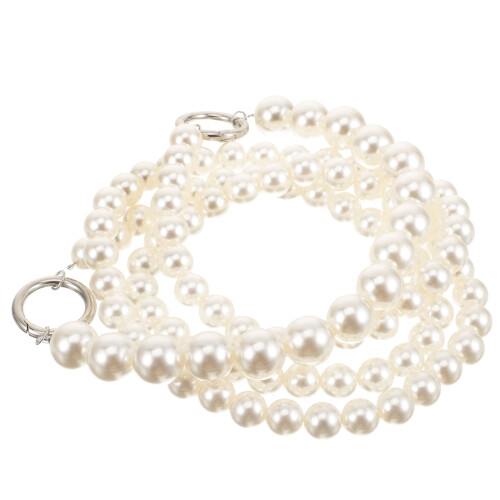 2Pcs Pearl Chain Purse Strap Metal Bag Replacement Accessory