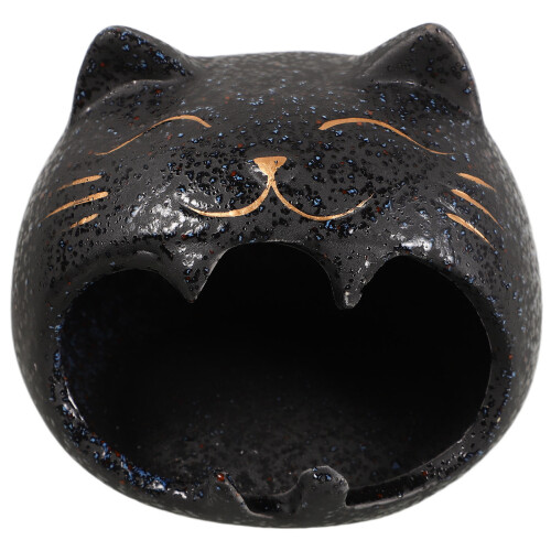 3Pcs Creative Ceramic Cat Ashtray Black Large Ash Tray for Smokers