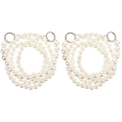 2Pcs Pearl Chain Purse Strap Metal Bag Replacement Accessory 2