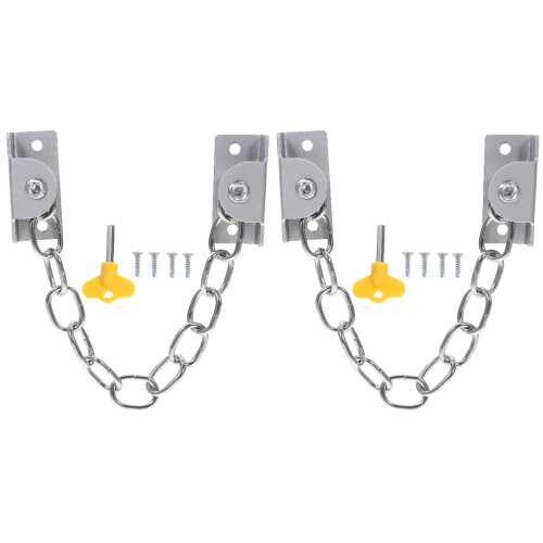 4 Sets Baby Proof Window Chain Locks Stainless Steel Security 1