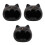 3Pcs Creative Ceramic Cat Ashtray Black Large Ash Tray for Smokers 3