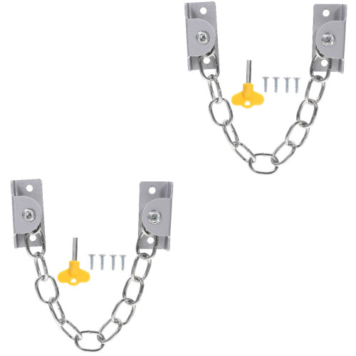 4 Sets Baby Proof Window Chain Locks Stainless Steel Security 2