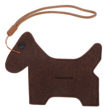2Pcs Portable Felt Waste Bag Dispenser Brown Animal Pendant for Pets