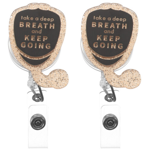 2Pcs Portable Acrylic Badge Reel Multi-Function Retractable Clip 2
