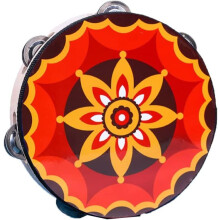 Hand Drum Shaman Drum with Mallet, Clear Resonant Sound, Durable Poplar Wood Frame, Ethnic Design
