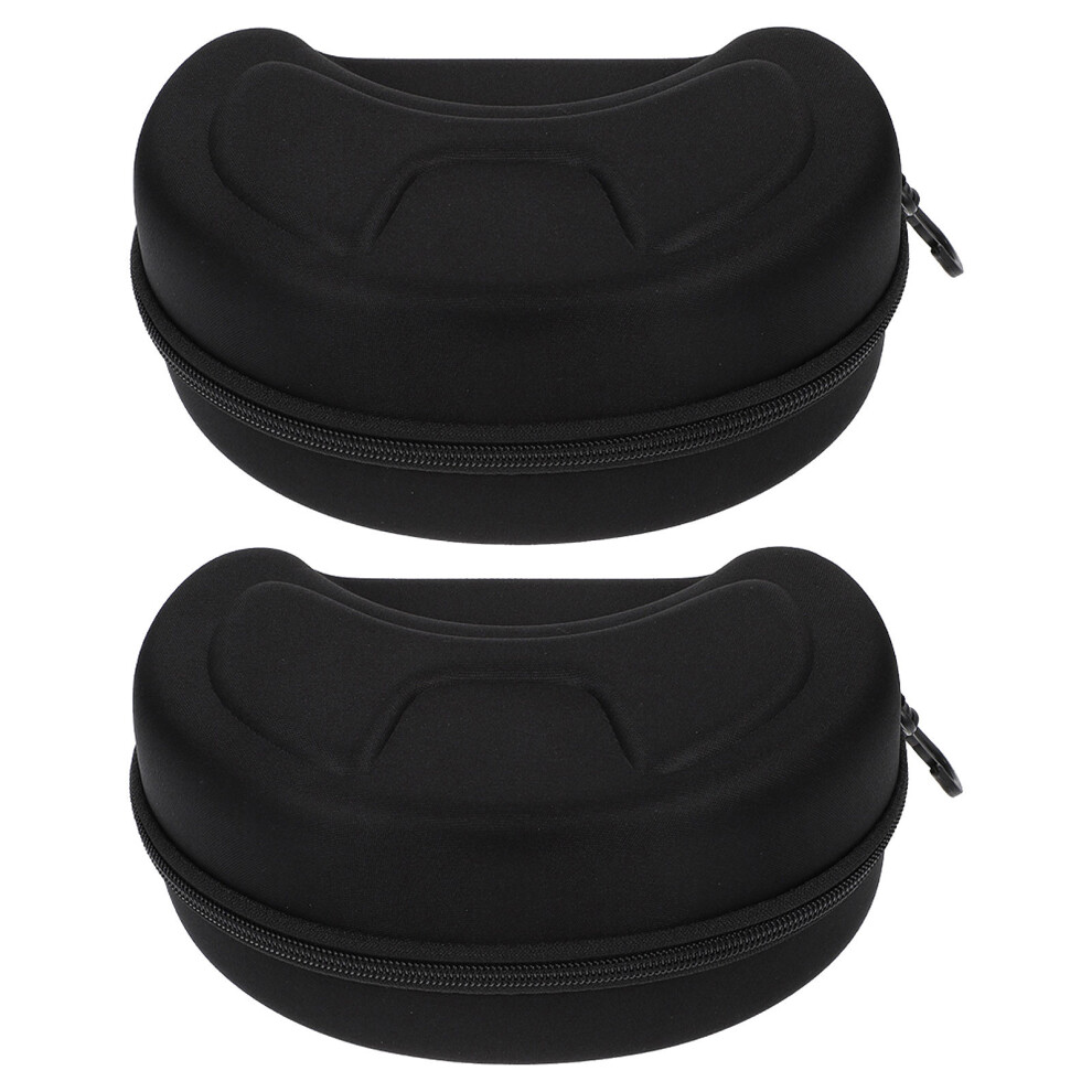 Happyyami 4Pcs Eva Black Large Goggles Boxes With Zipper Durable Glasses Storage