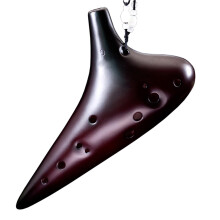 12 Hole Alto G Ceramic Ocarina Handtuned with Warm Mellow Tone and Natural Smoked Finish