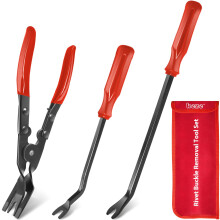 3 Pcs Car Trim Removal Tool and Auto Clip Pliers Set, HeavyDuty Steel with NonSlip Grip for Door Panel and Upholstery