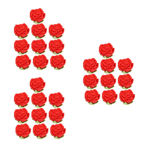 48Pcs Rose Shape Eraser Red Creative Stationery Pencil Erasers 2