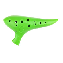 Alto C Ocarina 12 Hole Plastic for Beginners with Clear Intonation and Ergonomic Grip Green