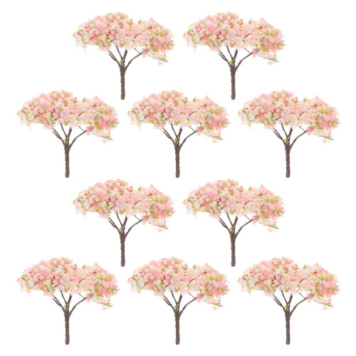 50 Pcs Mini Sand Table Trees Artificial Cherry Blossom Bonsai Decor 2