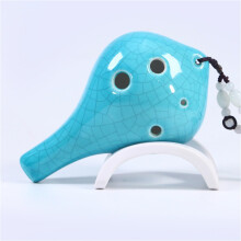 6 Hole Alto C Ocarina for Beginners, Ceramic AC Tuned Instrument with Attractive Crack Finish