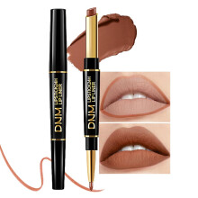 2 in 1 Waterproof Matte Lip Liner and Lipstick Set for Women, Long Lasting Smudge Resistant Color