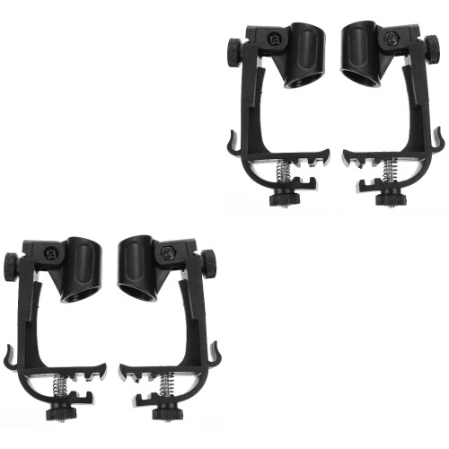 2 Pack Microphone Clip Drum Rim Clamp Stand Holder Use Adjustable 2