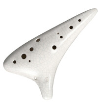 12 Hole Alto G Ocarina White Ceramic Flute with Clear Resonance and Smooth Finger Holes