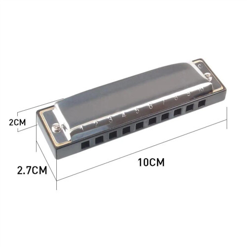 Professional 10 Hole C Key Harmonica for Adults, Rich Responsive Sound, Durable Compact Design 2