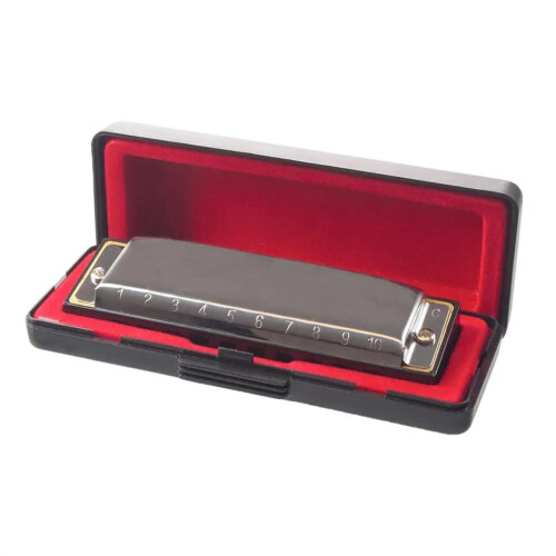 Professional 10 Hole C Key Harmonica for Adults, Rich Responsive Sound, Durable Compact Design 1