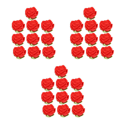48Pcs Rose Shape Eraser Red Creative Stationery Pencil Erasers 1