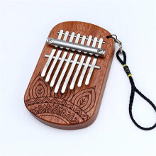 Mini 8 Key Thumb Piano Kalimba for Beginners with Clear Sound Sapele Wood Pendant Design