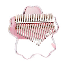 21 Key Acrylic Kalimba Thumb Piano Transparent Pink for Beginners, Clear Resonant Sound, Durable Design