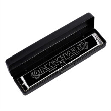 24 Hole C Harmonica for Adult Beginners, Clear Responsive Sound, DoubleRow Mouthpiece, Black