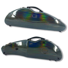 4/4 Carbon Fiber Violin Case BowShaped Lightweight Shockproof Waterproof Contoured Shell