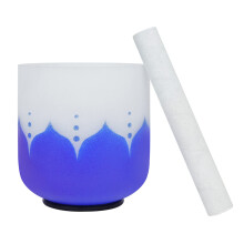 Blue Crystal Singing Bowl Set 6/7/8 Inch with Mallet and ORing for Meditation Yoga Healing