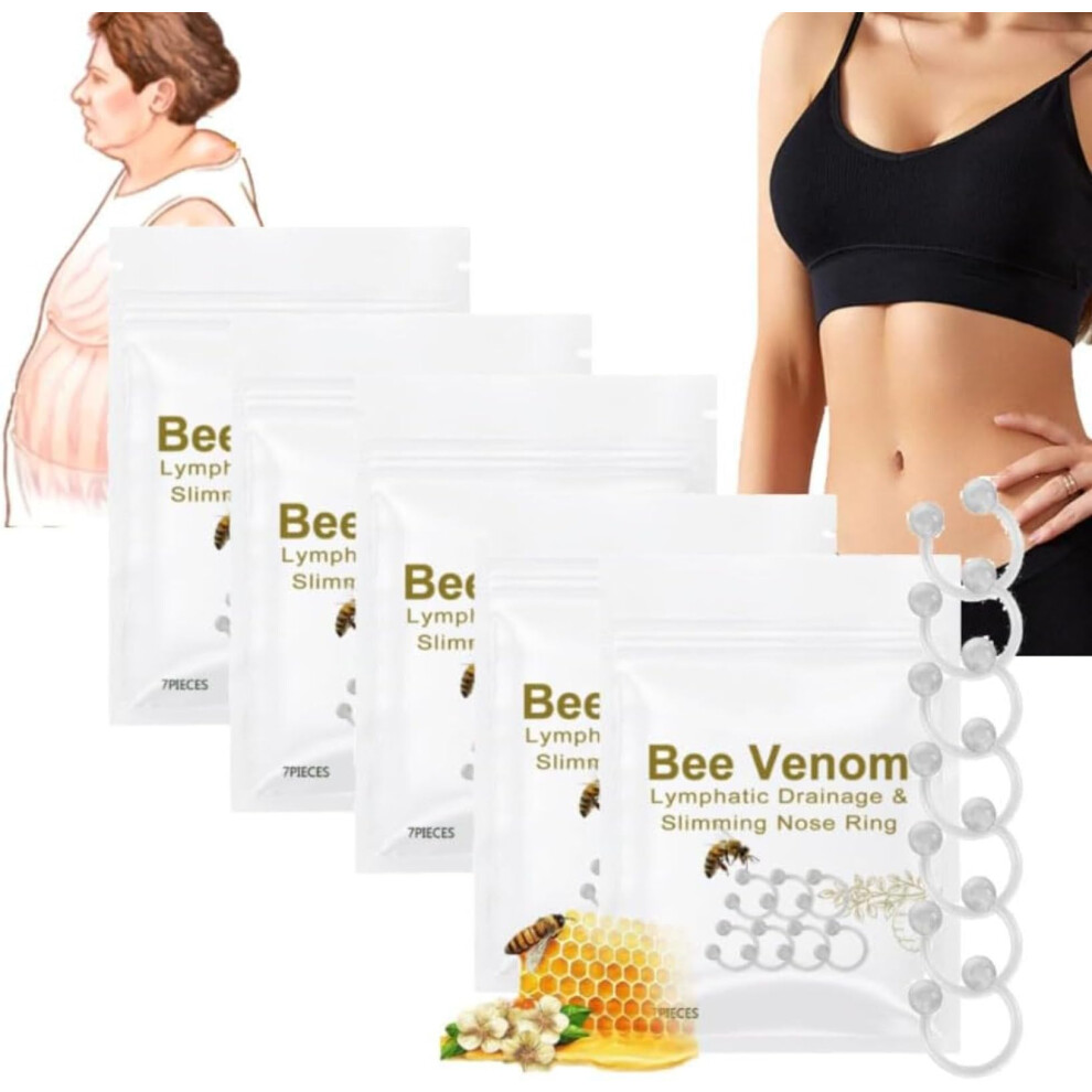 Bee Venom Lymphatic Drainage Slimming Nose Ring for Puffiness Reduction and Natural Therapy, 35pcs