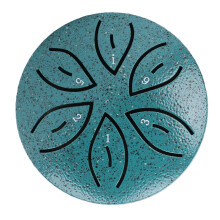 Mini Steel Tongue Drum 3 Inch 6 Note Weatherproof Percussion Instrument for Outdoor Garden Meditation Dark Green
