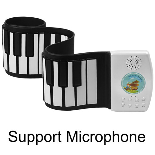 49 Key Roll Up Piano with Speaker, Foldable Electronic Keyboard for Beginners, Black 2
