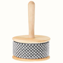 Wooden Hand Cabasa Percussion Instrument with Metal Beads, Ergonomic Wooden Handle, Classic Cabasa Sound for Band Music 4.52'