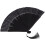3Pièces Éventail Pliable Noir Bambou Soie Pour Robuste 9
