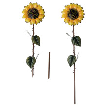 4Pcs Metal Sunflower Insert Rods Yellow Garden Decorations Outdoor Use