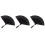 3Pièces Éventail Pliable Noir Bambou Soie Pour Robuste 3