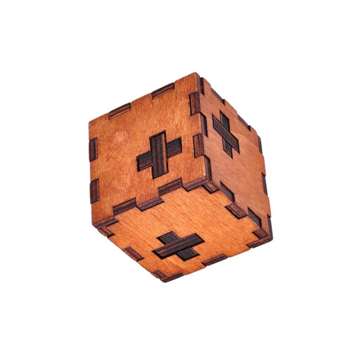 2Pièces Puzzle En Bois Naturel Lu Ban Cube Démonter Réassembler Fun