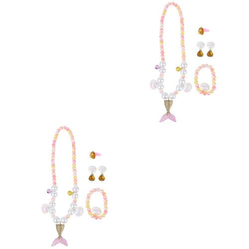 2Ensembles Accessoires Bébé Collier Bracelet Anneau Style Doux 2