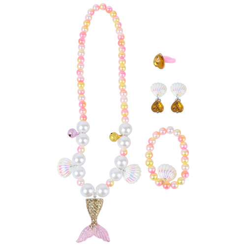 2Ensembles Accessoires Bébé Collier Bracelet Anneau Style Doux