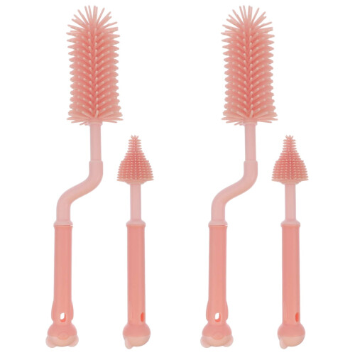 4Pièces Brosse Nettoyage Silicone Rose Usage 1