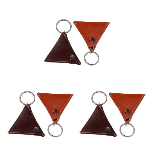 6Pièces Pochette Cuir Pour Médiators Guitare Résistante Coloré 2