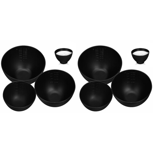 6Pièces Bols Silicone Noir Durables Pour Et Usage 1